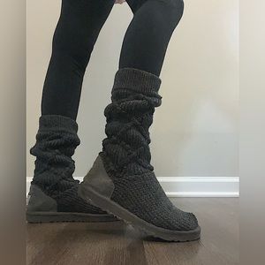 UGG Australia Classic Argyle Knit Sock Women's Boot Grey - Size 8